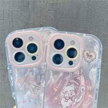 Bowtie Cat High-Grade Feather Transparent Round-Edged Air Cushion Design For IPhone 17 Air 16 15 14 13 12 Pro Max 17 16 15 14 Plus 13 12 Pro Thickened,Shock-Absorbing,Drop-Resistant,Lens-Enhanced,All-Inclusive Protective Case. - 無色 - 查看 3