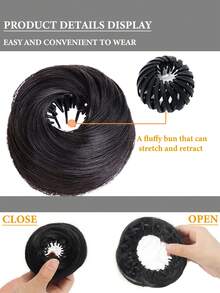 4-Inch Elegant Women's Synthetic Hair Bun Maker, High-Temperature Fiber Hair Styling Tool, Suitable For Ladies And Girls - Multicolor - View 7