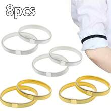 1pc/2pcs/4pcs Metal Spring Stretch Bracelet, Shirt Sleeve Holder, Clothing Decor Strap, Unisex - Gold/Silver/Black Back To School - Multicolor - View 28