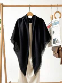 1 Piece Women's Bohemian Style Linen Blend Windproof Shawl Scarf, 130*130cm Large Scarf, Versatile For Outdoor Activities For Dress - Multicolor - View 6