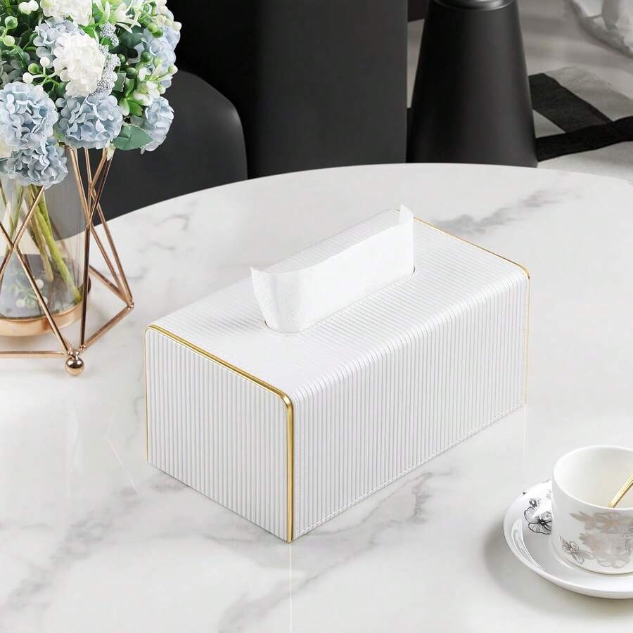 Luxury Tissue Box Minimalist Design Living Room Office Dining Table Home Decor Aesthetic Storage Holder Napkin Dispenser Elegant Organizer Contemporary Style Functional Decoration Bedroom Bathroom Kitchen Counter Stylish Modern Sleek Professional Premium Quality Chic Tabletop Display Practical Organizational Solution Sophisticated Interior Design Accent Piece Versatile Home Accessory - Multicolor - View 1
