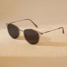 Gafas con montura redonda de metal ultraligero, estilo milenario, unisex, adecuadas para uso diario y fotografía callejera - Marco negro con lentes grises - Ver 1