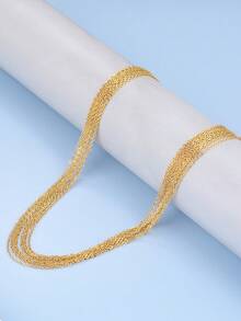 10pcs Versatile Thin Chain Set, 04 Cross Chain With Pendant For DIY Handmade Jewelry - Yellow Gold - View 5