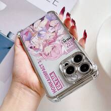Funda de Teléfono Creativa de Alta Gama para Chica de Juego de Dibujos Animados Elysia, Compatible con iPhone 16, 16e, 15, 14, 13, 12 Mini, 11 Pro Max, X, XR, XS MAX, 8, 7 Plus, Marco Plateado, Cubierta Trasera Transparente a Prueba de Golpes, Estilo de Lujo Simple - transparente - Ver 6