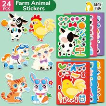 beartale 6 Sheets Make Your Own Farm Animals Stickers, Make A Face Stickers, Fantasy Farm Animals DIY Craft Stickers, Party Favor Supplies Crafts, Quiet Stickers, Travel Toy, Party Bag Fillers, Quiet Activity For Travel, Classroom, Holiday Gifts, Early Educational Toys, Classroom Toys,Student Stationery, Halloween/Back To School Gift For Youngsters, Adults, Christmas Gift