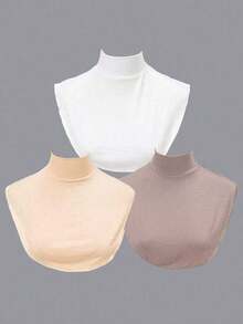 3 件套女士围脖保暖羊毛立领围脖围巾，防风舒适颈部保暖，适合所有季节 - 彩色 - 查看 12