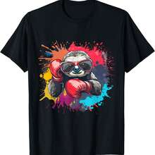 Boxer Sloth With Boxing Gloves Kickboxing Funny Boxing T-Shirt