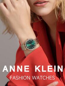 Anne Klein 女士金色石英手链腕表，亮绿色表盘，防水，奢华表壳，复古时尚女士腕表 - 金色2 - 查看 4