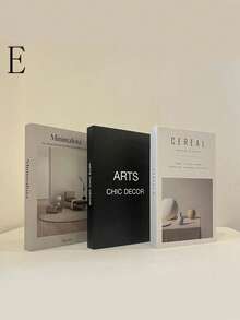 3Pcs Minimalist Faux Book Set, Black White Decorative Books For Home Decor, Hotel Villa Bookshelf Desk Display Prop - Multicolor - View 14