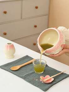 1/4/6/8pcs Pastel Pink Sakura Matcha Bowl Set, Suitable For Making Matcha Latte, Perfect Gift For Matcha Lovers, Song Dynasty Tea Ceremony Tool, Ideal For Matcha Beginners - Multicolor - View 9