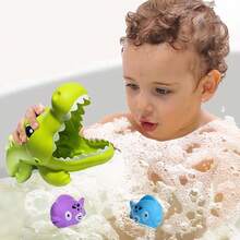 Baby Toys Bath Toy Big Crocodile Water Playset - Interactive Educational Bath Toy With Random Color, Creative Design, And Fun Feeding Action For Kids - Multicolor - View 3