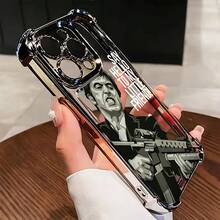El estuche  es compatible con modelos de  17,16, 15, 14, 13, 12, 11 Pro Max, X, XR, XS Max, 8 y 7 Plus, con un respaldo trasero transparente y suave para proteger contra caídas. - Negro - Ver 4