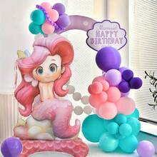 1 pezzo Palloncino in foil rosa a forma di sirena da 61 pollici, adatto per decorazioni di feste di compleanno, eventi a tema marino estivi, celebrazioni di festival per ricreare una fantasia da favola