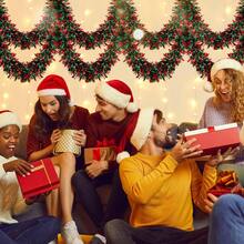 13/32FT Christmas Tinsel Garland Xmas Metallic Tinsel Twist Garland Glitter Christmas Tree Hanging Wreath Decor For Christmas Tree Decorations, Holiday Home Indoor Outdoor Party Supplies Staircase Railing Banister Indoor Outdoor Ornament Home Decor Christmas Decorations Room Decor Winter