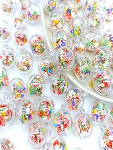 10 قطع من الزينة الأكريليكية لعيد الميلاد - مثالية لصنع المجوهرات DIY وديكورات العطلات، زينة شجرة عيد الميلاد، كونفيتي عيد الميلاد