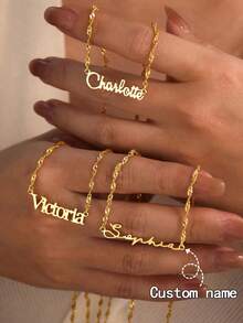 1 pezzo Collana personalizzata con nome, collana con catena a torsione lucida, collana con nome personalizzato, collana con nome placcata in oro 18K, regalo di compleanno per lei, adatta per uso quotidiano