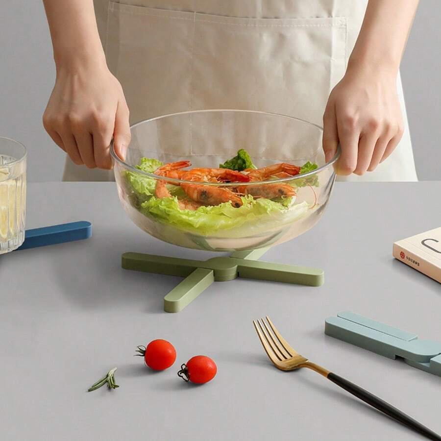 1pcs Silicone X-Shaped Folding Placemat Kitchen Creative Insulation Pad Thickened Silicone Pot Mat Coaster Anti-Scalding High Temperature Resistant Non-Slip