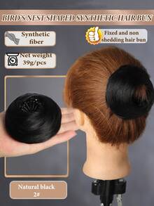 4-Inch Elegant Women's Synthetic Hair Bun Maker, High-Temperature Fiber Hair Styling Tool, Suitable For Ladies And Girls - Multicolor - View 16