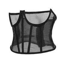 1 pieza Entrenador de cintura corto de mujer, Cinturilla de malla transpirable, Adecuado para uso diario y disfraz de Halloween