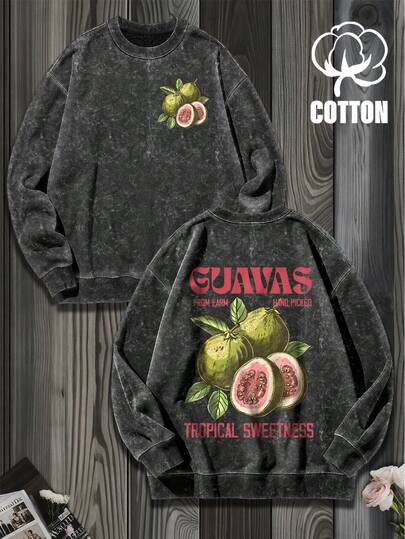 Style gothique, mode de rue, imprimés mode, goyave, fruit de la passion, imprimés de fruits, Sweat-shirt à capuche flocon de neige, cool, décontracté pour femmes. Vêtements d'hiver pour femmes, vêtements d'automne pour femmes, élégantes femmes, pour femmes, hauts, streetwear pour femmes, automne pour femmes, retour à l'école, fête pour femmes, Y2K pour femmes, hauts pour sortir, hiver pour femmes, campagne pour femmes, soirée pour femmes