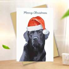 [Black Festive Holiday Design] Charming Black Labrador Christmas Card - Perfect For Family & Friends, Festive Holiday Design, Ideal Gift For Pet Lovers
