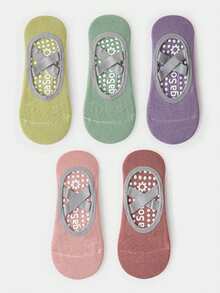 1/3/5/6/10 双女款渐变色防滑硅胶普拉提初学者地板袜、运动踝袜、室内成人专业瑜伽袜 - 彩色 - 查看 20