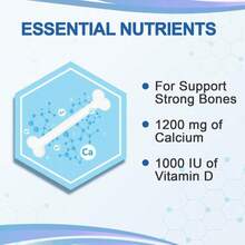 Mellk Calcium-Supplement Vitamin-D3 1200-Mg Magnesium-Mini - 186Tablets Unflavored Slow Release Bone Health Women And Men Dietary Supplement Easy To Swallow Sugar Free - Tên hương vịA - Xem 2
