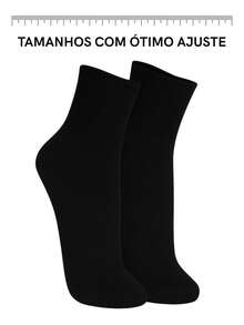 Kit 4 Pares de Meias Pretas Cano Longo Médio Unissex – Versáteis e Confortável para o Dia a Dia - Preto - Visão 7