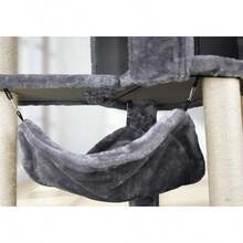 Cat Tree With Cat Condo And Big Hammock Grey - Grey - View 7