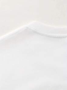 Summer Women's Short Sleeve Printed T-Shirt, Pure 220g Heavyweight Printed T-Shirt, Women's Fashion  Outfit; Double Needle Collar, Reinforced Shoulder Stitching, High-Quality Pure T-Shirt - White - View 4