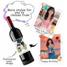 Nhãn dán chai tùy chỉnh, Nhãn dán chai sinh nhật, Nhãn dán chai có ảnh, Tiệc sinh nhật, Tiệc tùng, Lễ kỷ niệm sinh nhật, Nhãn dán chai cá nhân hóa, Thích hợp cho các ngày, Ngày lễ tình nhân, Giáng sinh và lễ đính hôn, Nhãn rượu, Nhãn rượu có ảnh, Quà tặng đám cưới tối giản, Nhãn rượu tùy chỉnh, Quà tặng cá nhân hóa, Nhãn quà tặng rượu - Nhãn dán chai rượu sinh nhật - Xem 1