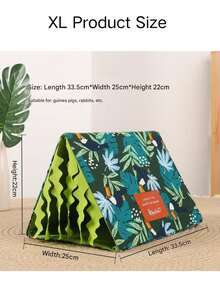 Chinchilla Meerschweinchen Dreieck Tunnel Spielzeug, Kleintier Schlafnest, Keine Installation Hamsterhaus - Strapazierfähiges & Leicht zu Reinigendes Doppelseitiges Fransen Design Kleintier Versteck Tunnel, Kleintier Bett für Igel Ratte