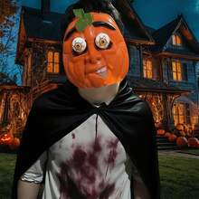 Halloween Horror Pumpkin Mask- - Orange - View 5