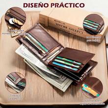 Carteras para Caballero, Billetera de Piel con Funcin de Bloqueo RFID, Billetera para Hombre, Cartera Plegable con 14 Bolsillos Tarjetas de Crdito, Regalo para Hombre, Novio, Pap, Marrn - marrón - Ver 4