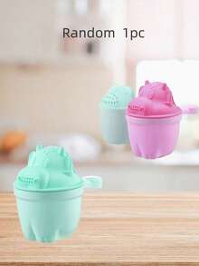 1个卡通洗发杯 婴儿淋浴喷头冲洗杯 儿童洗澡洗头助手 防止孩子害怕洗头 可爱洗发杯也可用作牙刷杯（款式随机）