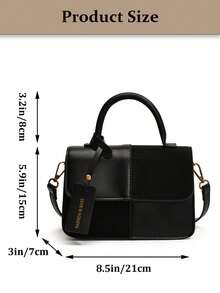 New Stylish Simple Plaid Patchwork Handbag Tote Shoulder Crossbody Bag For Women,Fall Winter Crossbody Bag Small Vintage Plaid Pattern Purse With Top Handle & Adjustable Strap, Mini Phone Bag For Essentials, Black And Brown Tartan Handbag,[US Local Warehouse] Secret Santa Gifts For Women,Travel Essentials,School Supplies,The Best Gift Choice, Birthday Gift, Valentine's Day - Multicolor - View 8