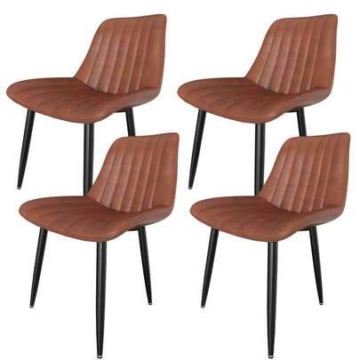 Juego de 4 sillas de comedor, sillas de cocina con respaldo de 7 cm, sillas de mesa de comedor con cojín de asiento de 5 cm, capacidad de carga máxima 180 kg, silla tapizada en piel sintética PU para comedor, cocina, salón.