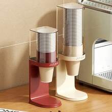 1pc Desktop Disposable Cup Holder Rack [Cups Not Included], Dust-Proof - Large Capacity Durable Plastic, Cup Storage Box, No Drilling Installation, Space-Saving Vertical Storage Design, Multi-Compartment, Suitable For Kitchen, Office, Bathroom - Durable And Easy To Clean. Cup Holder Rack - Multicolor - View 3