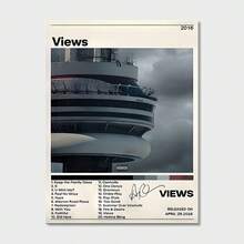 1 pieza Impresión en lienzo de la portada del álbum Views de Drake | Impermeable | Decoración de pared | Estilo moderno y contemporáneo | Creatividad única