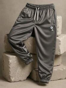 Calça Infantil Masculina de Moletom Jogger Confortável - Cinza - Visão 1