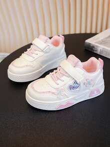 1 Pair Kids' Casual Sneakers, 2025 Spring/Autumn, Boys' Leisure Skate Shoes, New Low-Top Girls' White Shoes, Soft Sole Versatile Trainers - Pink - View 6