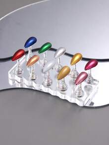 Supporto per unghie in acrilico, supporto espositore per punte delle unghie, supporto per esercitarsi sulle unghie, supporti per esercitarsi sulla pittura delle unghie, supporti per manicure fai-da-te, salone per unghie - Trasparente - Visualizzare 7