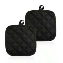 2 Stück/4 Stück schwarze quadratische hitzebeständige Topfuntersetzer, Küchen-Mikrowellen-Ofenhitzeisolierungsmatten, Muss-Haves für Zuhause und Küche, Küchengeräte und -ausstattung als praktische Weihnachtsgeschenke