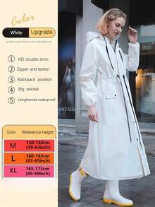 Fashion Rain Coat Rain Coat For Women Thickened Waterproof Rain Coat Women's Raincoats Travel Climbing Riding Rain Poncho Rain Jacket Universal Rain Coat Windbreak Poncho Waterproof Lengthen Raincoat Waterproof Outdoor Raincoat