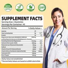 Magnesium Glycinate Gummies 1000mg - Sugar Free Magnesium Potassium Supplement With Vitamin D, B6, CoQ10 For Calm Mood &Amp; Sleep Support - 180 Mango Pineapple - Flavor Name - View 4