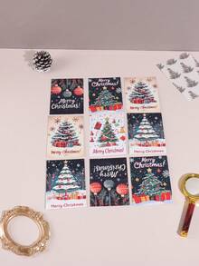 10 coli/pachet felicitări de Crăciun cu model creativ de Crăciun fericit, felicitări rafinate cu diferite modele de Crăciun, felicitări de familie pentru invitații de petrecere, decorațiuni de Crăciun, cadouri de Crăciun pentru prieteni - O singură bucată - Vizualizare 4