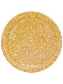 10 piezas, 20 piezas/50 piezas/80 piezas Suministros de fiesta con purpurina dorada, platos, vasos, servilletas de papel dorados, decoraciones de fiesta, juego de vajilla para fiestas con temática dorada, suministros para cumpleaños felices, hombres, mujeres, aniversario, compromiso, boda, favores de fiesta, Navidad, Año Nuevo, decoración de jubilación - Multicolor - Ver 6