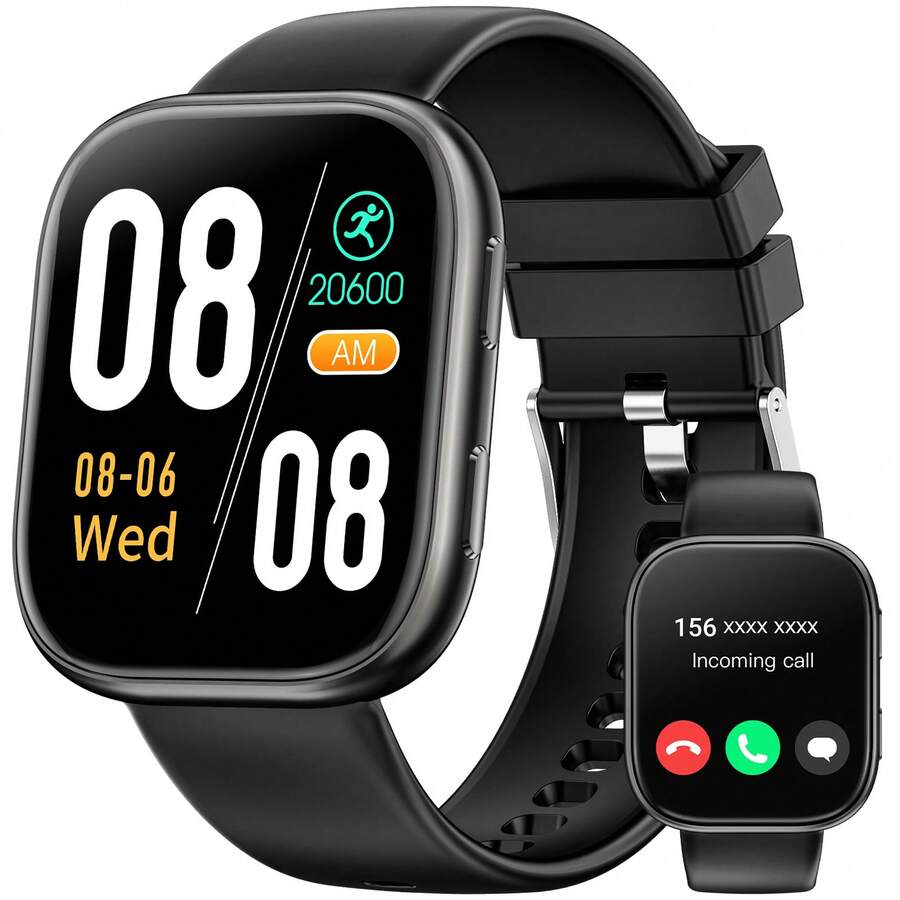 Hwagol 2026 Upgraded Smart Watch (Call/Answer Calls), 1.85-Inch Display, 230mAh Battery Capacity, Unisex, Fitness Tracker, Multiple Sports Modes, Step & Calorie Counting, Sleep Monitoring, Compatible With Android And
