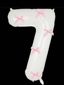 Balões metalizados brancos com números de 0 a 9, 81 cm (32 polegadas), com laço rosa. Ideais para festas de aniversário, Dia dos Namorados, aniversários de casamento, Natal e Ano Novo. - Branco - Ver 13