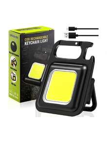 Mini Linterna Led Llavero, lámpara De Mano Recargable Usb - Negro - Ver 8